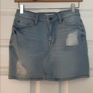 Black Daisy Jean mini skirt